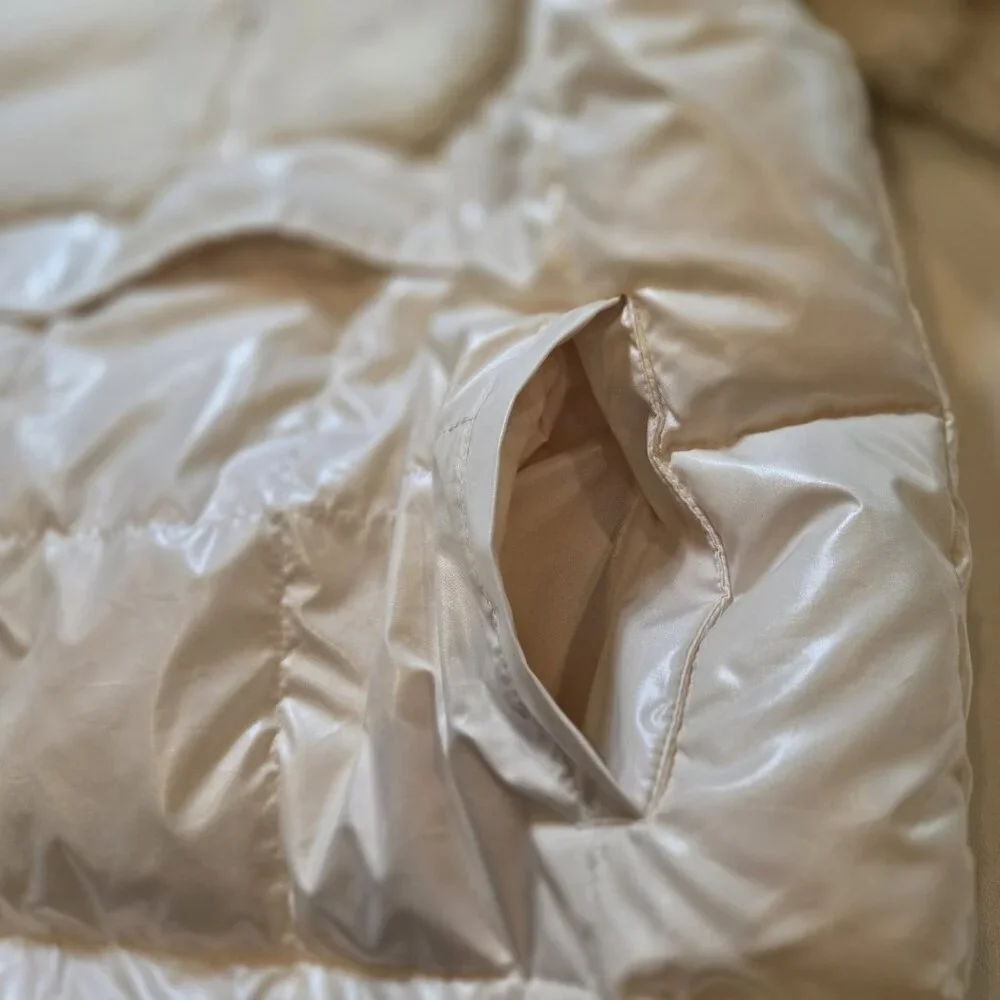 FABLETICS Nelly Mixed Media Half Zip‎ Sherpa Pullover Jacket Ivory Quilted Small - Picture 9 of 11